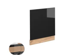 Vicco Frontblende Fame-Line Schwarz-Eiche Hochglanz/Goldkraft Eiche 60 cm ohne Arbeitsplatte