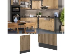 Vicco Frontblende R-Line Artisan-Eiche/Anthrazit 45 cm ohne Arbeitsplatte mit Anthrazit Korpus