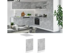 Vicco Frontblende R-Line Geschirrspüler Fronttür Beton/Weiß 45 cm ohne Arbeitsplatte