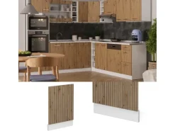 Vicco Frontblende R-Line Geschirrspüler Fronttür Artisan-Eiche/Weiß 45 cm ohne Arbeitsplatte