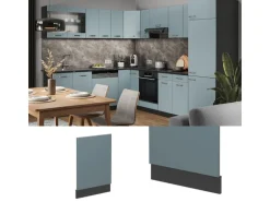 Vicco Frontblende R-Line Geschirrspüler Fronttür Blau-Grau/Anthrazit AP Marmor