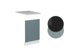 Vicco Frontblende R-Line Geschirrspüler Fronttür Blau-Grau/Weiß 45 cm AP Marmor