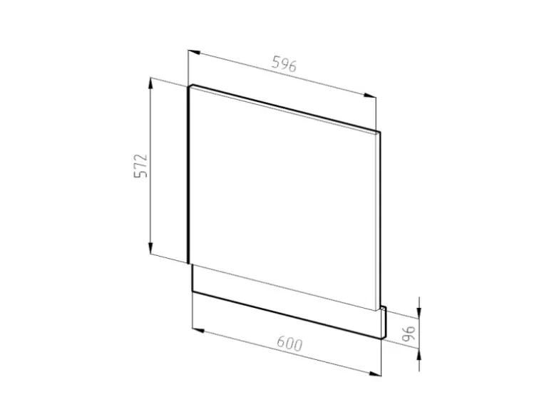 Vicco Frontblende R-Line Geschirrspüler Fronttür Beton/Weiß 60 cm ohne Arbeitsplatte