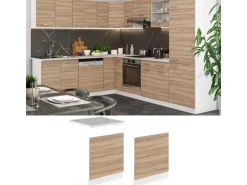 Vicco Frontblende R-Line Geschirrspüler Fronttür Sonoma/Weiß 60 cm ohne Arbeitsplatte