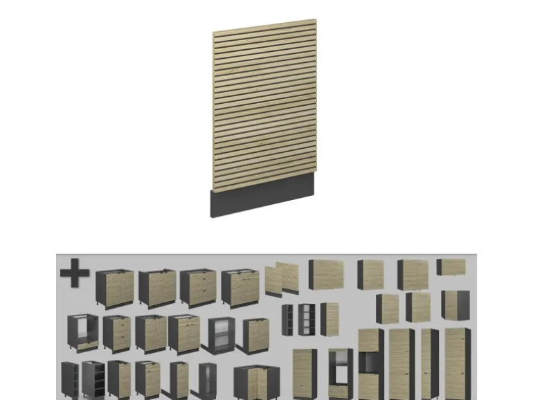 Vicco Geschirrspülblende Fame-Line Eiche Paneel 45 cm