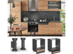 Vicco Herdumbauschrank Fame-Line Goldkraft Eiche/Anthrazit 60 cm AP Anthrazit