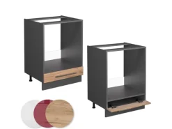 Vicco Herdumbauschrank Fame-Line Goldkraft Eiche/Anthrazit 60 cm AP Anthrazit