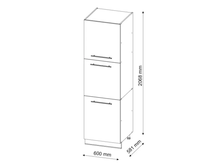 Vicco Herdumbauschrank Fame-Line Herdschrank Schwarz Eiche Hochglanz/Weiß 60 cm