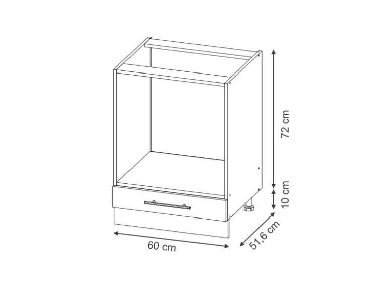 Vicco Herdumbauschrank Fame-Line Dunkelblau Hochglanz/Anthrazit 60 cm ohne Arbeitsplatte