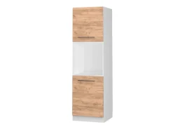 Vicco Herdumbauschrank Fame-Line Goldkraft Eiche/Weiß 60 cm mit Offenem Regal