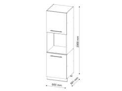 Vicco Herdumbauschrank Fame-Line Goldkraft Eiche/Weiß 60 cm mit Offenem Regal