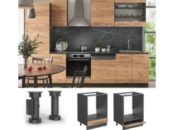 Vicco Herdumbauschrank Fame-Line Goldkraft Eiche/Anthrazit 60 cm ohne Arbeitsplatte