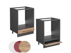 Vicco Herdumbauschrank Fame-Line Goldkraft Eiche/Anthrazit 60 cm ohne Arbeitsplatte