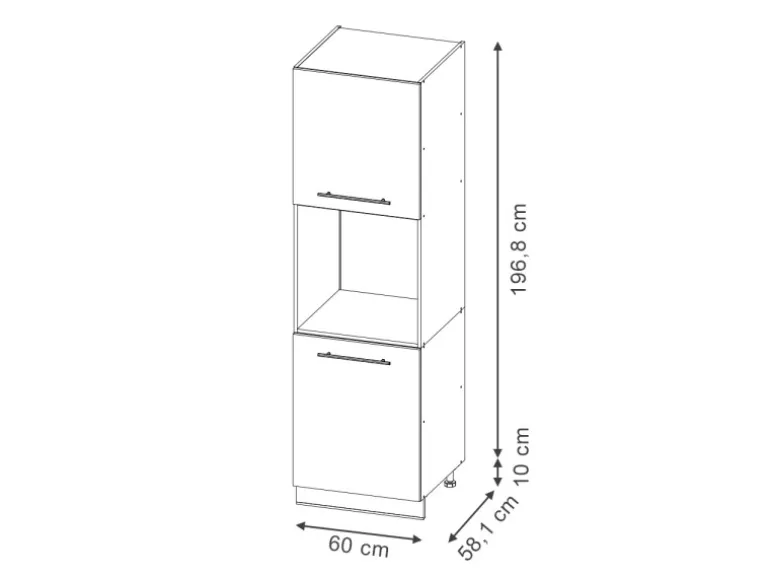 Vicco Herdumbauschrank Fame-Line Dunkelblau Hochglanz/Goldkraft Eiche 60 cm Offen