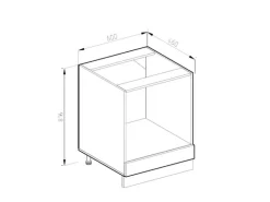 Vicco Herdumbauschrank R-Line Weiß Hochglanz/Anthrazit 60 cm AP Anthrazit