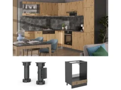 Vicco Herdumbauschrank R-Line Artisan-Eiche/Anthrazit 60 cm ohne Arbeitsplatte