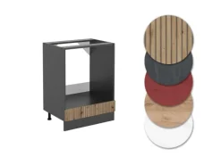 Vicco Herdumbauschrank R-Line Artisan-Eiche/Anthrazit 60 cm AP Marmor