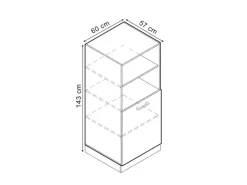 Vicco Herdumbauschrank R-Line Herdschrank Artisan-Eiche/Anthrazit 60 cm