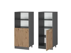 Vicco Herdumbauschrank R-Line Herdschrank Artisan-Eiche/Anthrazit 60 cm