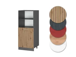 Vicco Herdumbauschrank R-Line Herdschrank Artisan-Eiche/Anthrazit 60 cm