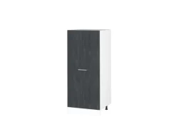 Vicco Herdumbauschrank R-Line Herdschrank Schwarz Beton/Weiß 60 cm