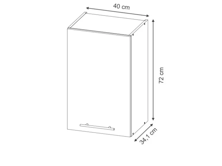 Vicco Hängeschrank Fame-Line Hängender Küchenschrank Dunkelblau Hochglanz/Anthrazit 40 cm