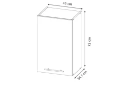 Vicco Hängeschrank Fame-Line Hängender Küchenschrank Dunkelblau Hochglanz/Anthrazit 45 cm