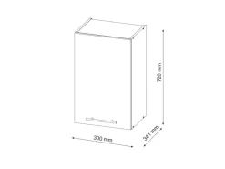 Vicco Hängeschrank Fame-Line Hängender Küchenschrank Anthrazit/Weiß 30 cm