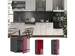 Vicco Hängeschrank Fame-Line Hängender Küchenschrank Bordeaux Hochglanz/Anthrazit 30 cm