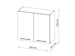 Vicco Hängeschrank Fame-Line Hängender Küchenschrank Anthrazit/Weiß 60 cm
