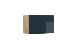 Vicco Hängeschrank Fame-Line Dunkelblau Hochglanz/Goldkraft Eiche 60 cm Flach
