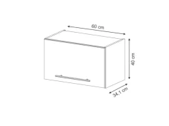Vicco Hängeschrank Fame-Line Dunkelblau Hochglanz/Goldkraft Eiche 60 cm Flach