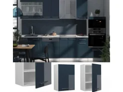 Vicco Hängeschrank Fame-Line Hängender Küchenschrank Dunkelblau Hochglanz/Weiß 50 cm