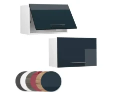 Vicco Hängeschrank Fame-Line Hängender Küchenschrank Dunkelblau Hochglanz/Weiß 60 cm Flach