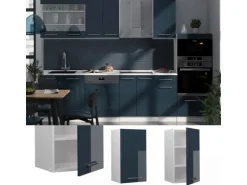 Vicco Hängeschrank Fame-Line Hängender Küchenschrank Dunkelblau Hochglanz/Weiß 40 cm