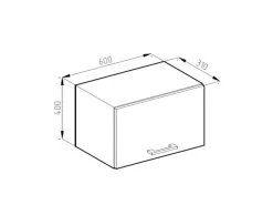 Vicco Hängeschrank R-Line Hängender Küchenschrank Sonoma/Weiß 60 cm Flach