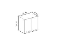 Vicco Hängeschrank R-Line Hängender Küchenschrank Artisan-Eiche/Weiß 60 cm