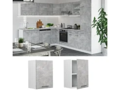 Vicco Hängeschrank R-Line Hängender Küchenschrank Beton/Weiß 45 cm