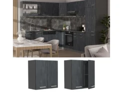 Vicco Hängeschrank R-Line Hängender Küchenschrank Schwarz Beton/Anthrazit 60 cm