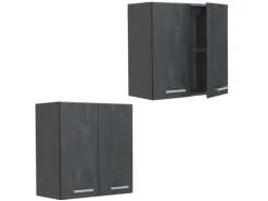 Vicco Hängeschrank R-Line Hängender Küchenschrank Schwarz Beton/Anthrazit 60 cm