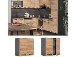 Vicco Hängeschrank R-Line Hängender Küchenschrank Goldkraft Eiche/Anthrazit 60 cm