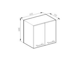 Vicco Hängeschrank R-Line Hängender Küchenschrank Goldkraft Eiche/Anthrazit 60 cm