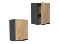 Vicco Hängeschrank R-Line Hängender Küchenschrank Goldkraft Eiche/Anthrazit 45 cm J-Shape