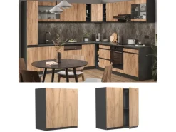 Vicco Hängeschrank R-Line Hängender Küchenschrank Goldkraft Eiche/Anthrazit 60 cm J-Shape