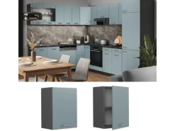 Vicco Hängeschrank R-Line Hängender Küchenschrank Blau-Grau/Anthrazit 45 cm