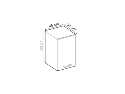 Vicco Hängeschrank R-Line Hängender Küchenschrank Blau-Grau/Anthrazit 45 cm