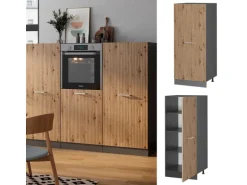 Vicco Hochschrank R-Line Küchenkommode Artisan-Eiche/Anthrazit 60 cm