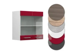 Vicco Küchenglasschrank R-Line Glashängeschrank Bordeaux Hochglanz/Weiß 60 cm