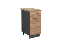 Vicco Küchenunterschrank Fame-Line Goldkraft Eiche/Anthrazit 40 cm AP Eiche