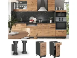 Vicco Küchenunterschrank Fame-Line Goldkraft Eiche/Anthrazit 40 cm AP Eiche